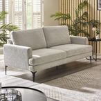 Carrera Oyster Cream Fabric Sofa - 3 Seater