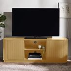 Louis TV Unit - 2 Door - Light Oak Effect - Fluted Base