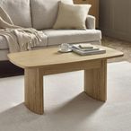 Louis Coffee Table - Light Oak Effect - Fluted Base