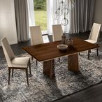 Modern Eva Dining Table - 10 Seater - 250cm - Walnut with Gold Trim