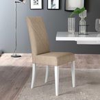 Lisa Dining Chair - Set of 2 - Beige Faux Leather
