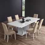 Lisa Extending Pedestal Dining Table - 6-10 Seater - 180cm-270cm - White