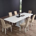 Lisa Pedestal Dining Table - 8 Seater - 225cm - White