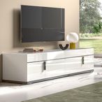 Modern Mara TV Unit - 195cm with Metal Handle - White