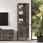 Modern Medea Vitrine - 1 Door RHF - Vintage Oak