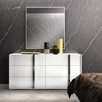 Modern Bianca Wide Dresser - 6 Drawer - White