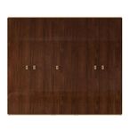 Modern Eva Wardrobe - 5 Door - Walnut with Gold Trim
