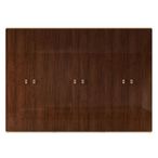 Modern Eva Wardrobe - 6 Door - Walnut with Gold Trim