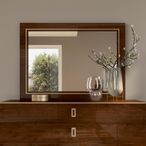 Modern Eva Wall Mirror - 123cm - Walnut with Gold Trim