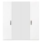 Modern Mara Mirror Wardrobe - 4 Door - White