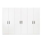Modern Mara Wardrobe - 6 Door - White