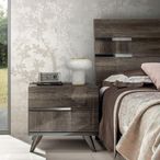Modern Medea Bedside Cabinet - 2 Drawer - Vintage Oak