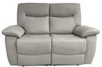 Lucia Recliner Sofa - Pearl Grey Leather - 2 Seater
