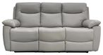 Lucia Recliner Sofa - Pearl Grey Leather - 3 Seater