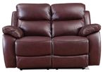 Rivoli Recliner Sofa - Burgundy Leather - 2 Seater