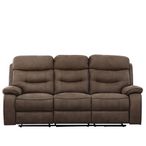 Gabrielle Manual Recliner Sofa - Tawny Brown Leather - 3 Seater