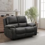 Isobella Manual Recliner Sofa - Charcoal Fabric - 2 Seater