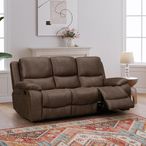 Isobella Manual Recliner Sofa - Chocolate Fabric - 3 Seater