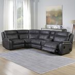 Phoenix Power Recliner Corner Sofa - Charcoal Leather