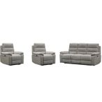 Westbury Power Recliner Sofa Set - Grey Fabric - 3+1+1 Seater