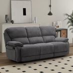 Douglas Recliner Sofa - Dark Grey Fabric - 3 Seater