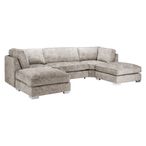 Bishop U Shape Corner Sofa Suite - Fullback - Truffle Velvet Fabric