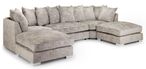 Bishop U Shape Corner Sofa Suite - Scatterback - Truffle Velvet Fabric