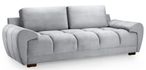 Azzuro Sofa - Grey Velvet Fabric - 3 Seater
