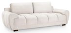 Azzuro Sofa - Cream Velvet Fabric - 3 Seater