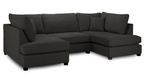 Carnaby U Shape Corner Sofa - Classic Black Fabric