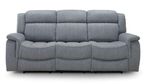 Linden Recliner Sofa - Grey Fabric - 3 Seater