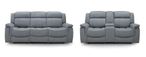Linden Recliner Sofa Set - Grey Fabric - 3+2 Seater
