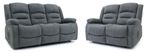 Alva Electric Recliner Sofa Set - Graphite Fabric - 3+2 Seater