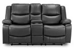 Harald Electric Recliner Sofa - Black Faux Leather - 2 Seater