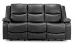 Harald Electric Recliner Sofa - Black Faux Leather - 3 Seater
