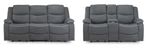 Harald Electric Recliner Sofa Set - Graphite Fabric - 3+2 Seater