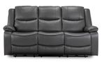 Harald Electric Recliner Sofa - Grey Faux Leather - 3 Seater