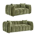 Venice Sofa Set - Green Fabric - 3+2 Seater