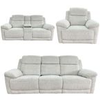 Owen Electric Recliner Sofa Set - Cream Fabric - 3+2+1 Seater