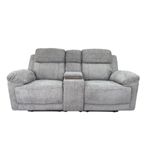 Owen Electric Recliner Sofa - Grey Fabric - 2 Seater - Console