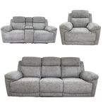 Owen Electric Recliner Sofa Set - Grey Fabric - 3+2+1 Seater