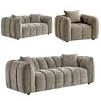 Venice Sofa Set - Mocha Fabric - 3+2+1 Seater