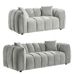 Venice Sofa Set - Grey Fabric - 3+2 Seater