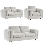 Bari Sofa Set - Beige Fabric - 3+2+1 Seater
