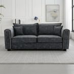 Serena Sofa - Charcoal Black Fabric - 3 Seater