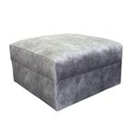 Serena Storage Footstool - Silver Grey Fabric