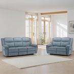 Myra Manual Recliner Sofa Set - Grey Fabric - 3+2 Seater