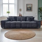 Jacob Sofa - Black Fabric - 4 Seater