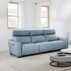 Mayfair Electric Recliner Sofa - Grey Leather - 4 Seater