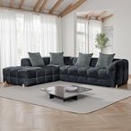 Genoa Corner Sofa - Charcoal Fabric - LHF
